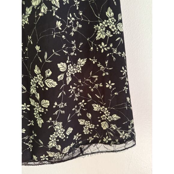 NWT Reset by Jane Satin Samantha Black Lace Floral Print Cami Tank Top Large - Picture 7 of 11